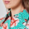 Hawes and Curtis Women Vintage SC Leo Flower Blooms Shirt
