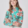Hawes and Curtis Women Vintage SC Leo Flower Blooms Shirt
