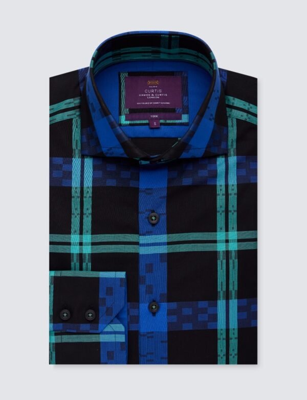 Hawes & Curtis York Black & Green Shirt