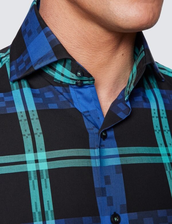 Hawes & Curtis York Black & Green Shirt