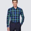 Hawes & Curtis York Black & Green Shirt