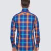 Hawes & Curtis York Navy & Orange Shirt