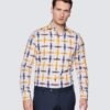 Hawes & Curtis York White & Orange Shirt