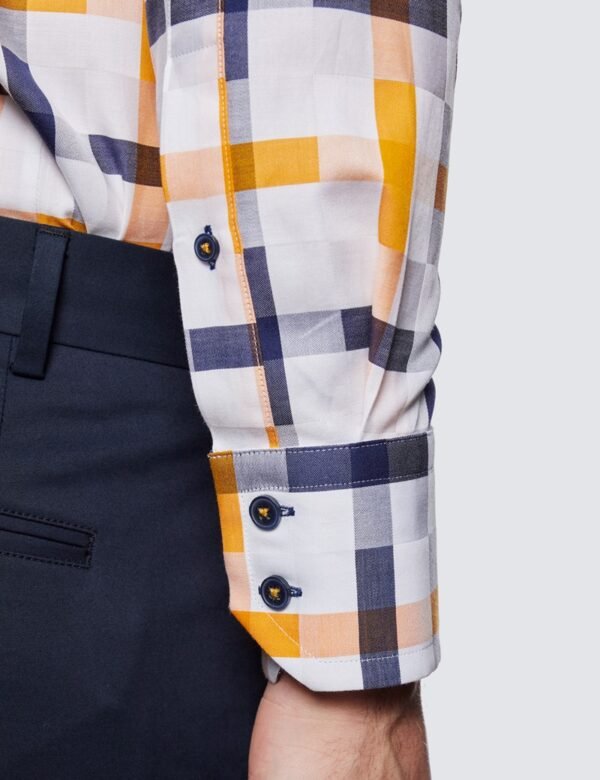 Hawes & Curtis York White & Orange Shirt