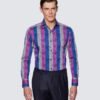 Hawes & Curtis York Blue & Purple Shirt