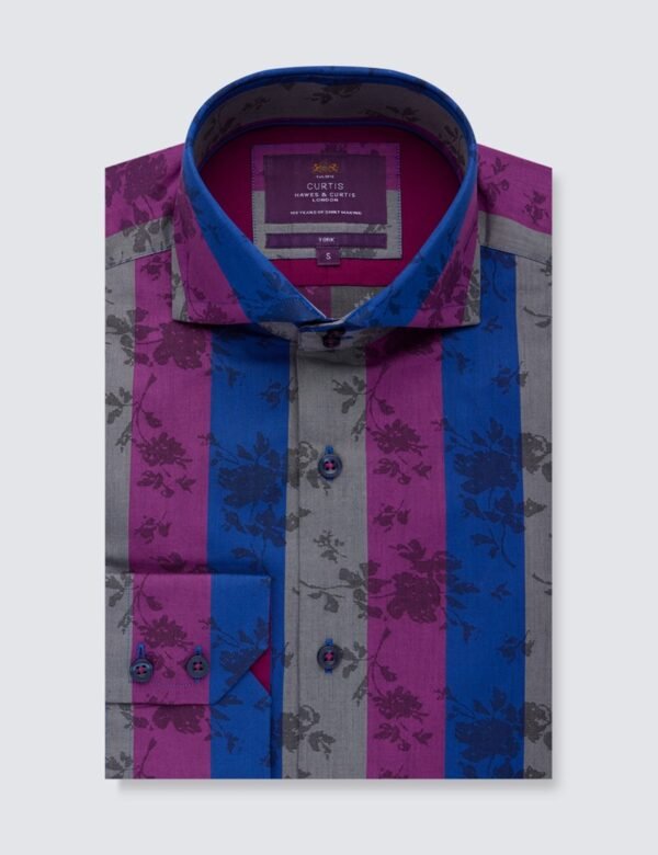 Hawes & Curtis York Blue & Purple Shirt