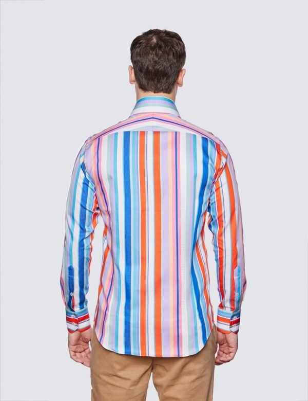 Hawes & Curtis Men York White & Red Stripe Shirt