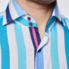 Hawes & Curtis Men York White & Blue Stripe Shirt