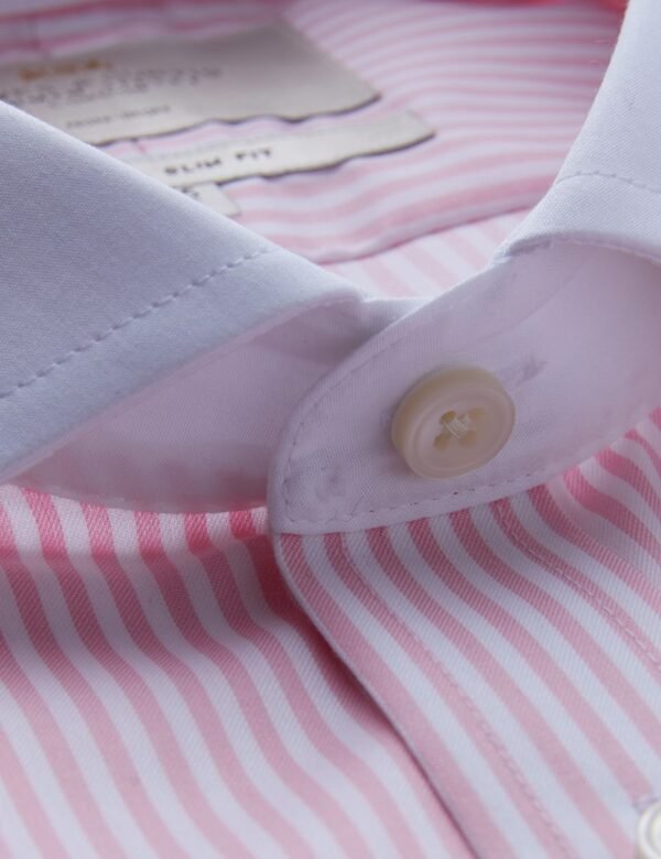 Hawes and Curtis Men PinkWhite Stripe Shirt