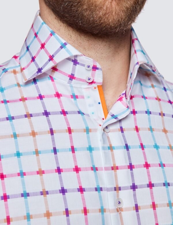 Hawes & Curtis York White & Pink Shirt