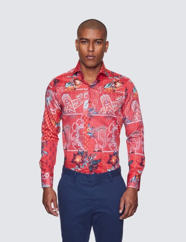 Hawes & Curtis Men York Eric Paisley Patchwork Shirt