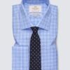 Hawes and Curtis Men Blue & White Check Shirt