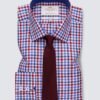 Hawes and Curtis Men Red & Navy  Block Check Shirt