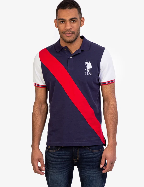 U.S. POLO DIAGONAL COLORBLOCK POLO SHIRT
