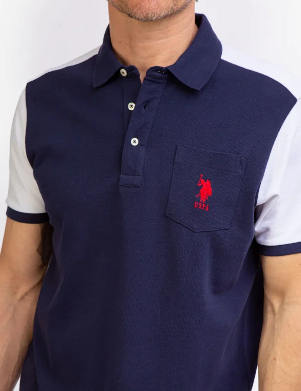 U.S. POLO COLORBLOCK PIQUE POLO SHIRT WITH POCKET