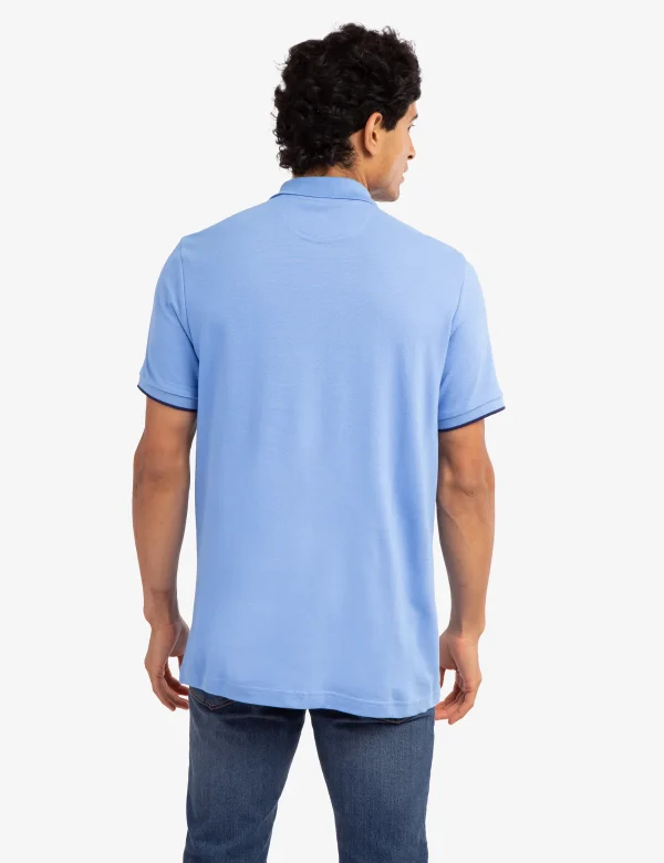PIECED SIGNATURE STRIPE PIQUE POLO SHIRT