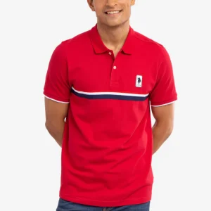 PIECED SIGNATURE STRIPE PIQUE POLO SHIRT