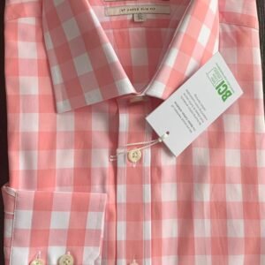 Hawes and Curtis Men Pink & White Block Shirt