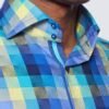 Hawes & Curtis Men Blue Green check Shirt