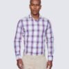 Hawes & Curtis Men York Blue & Orange Shirt