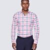 Hawes & Curtis Men York White & Pink Shirt