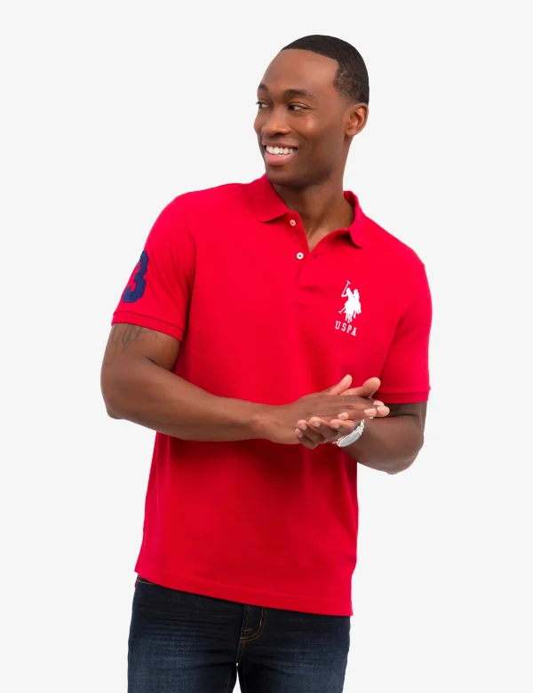 RED SLIM FIT STRETCH POLO SHIRT