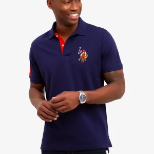 NAVY COLOR BIG LOGO POLO SHIRT