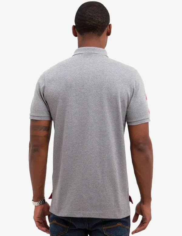 GREY COLOR BIG LOGO POLO SHIRT