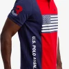USA FLAG COLORBLOCK PIQUE POLO SHIRT