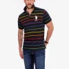 PRIDE YARN BLACK STRIPE PIQUE POLO SHIRT