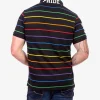 PRIDE YARN BLACK STRIPE PIQUE POLO SHIRT