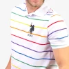 PRIDE YARN DYE STRIPE PIQUE POLO SHIRT