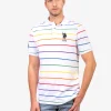 PRIDE YARN DYE STRIPE PIQUE POLO SHIRT