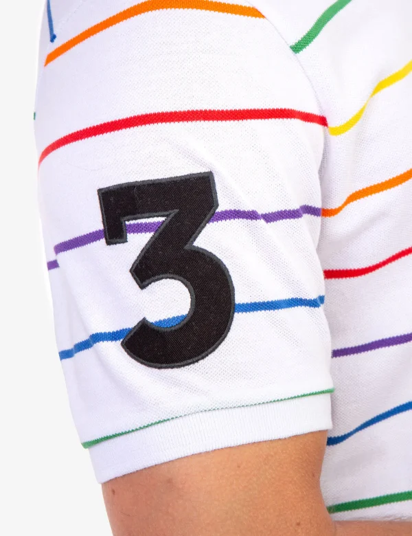 PRIDE YARN DYE STRIPE PIQUE POLO SHIRT