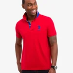 RED SLIM FIT STRETCH POLO SHIRT