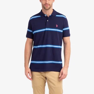 OMBRE STRIPE PIQUE POLO SHIRT