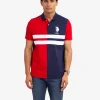 COLORBLOCK CHEST RED PIQUE POLO SHIRT