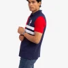 COLORBLOCK CHEST RED PIQUE POLO SHIRT