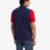 COLORBLOCK CHEST RED PIQUE POLO SHIRT