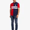 COLORBLOCK CHEST RED PIQUE POLO SHIRT