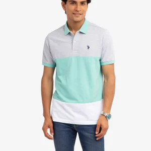 TRICOLOR GREYCOLOR PIQUE POLO SHIRT