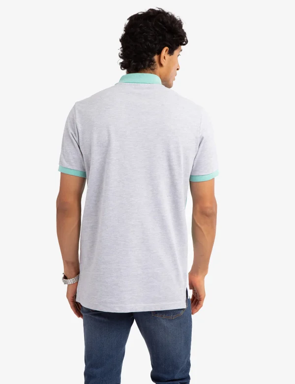 TRICOLOR GREYCOLOR PIQUE POLO SHIRT