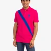 DIAGONAL PINK PIQUE POLO SHIRT