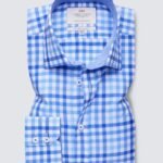 Hawes and Curtis Men's Blue Block check Shirt