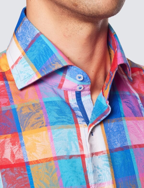 Hawes & Curtis Men York Pink & Blue Shirt