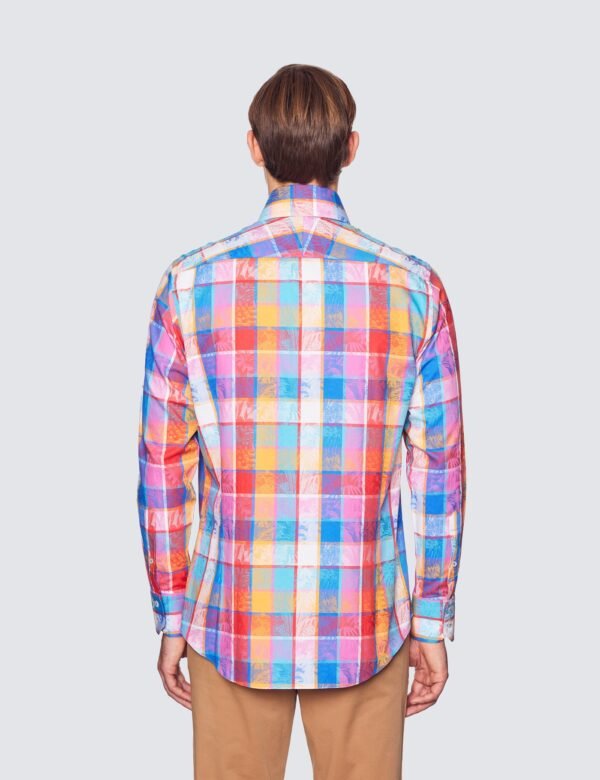 Hawes & Curtis Men York Pink & Blue Shirt