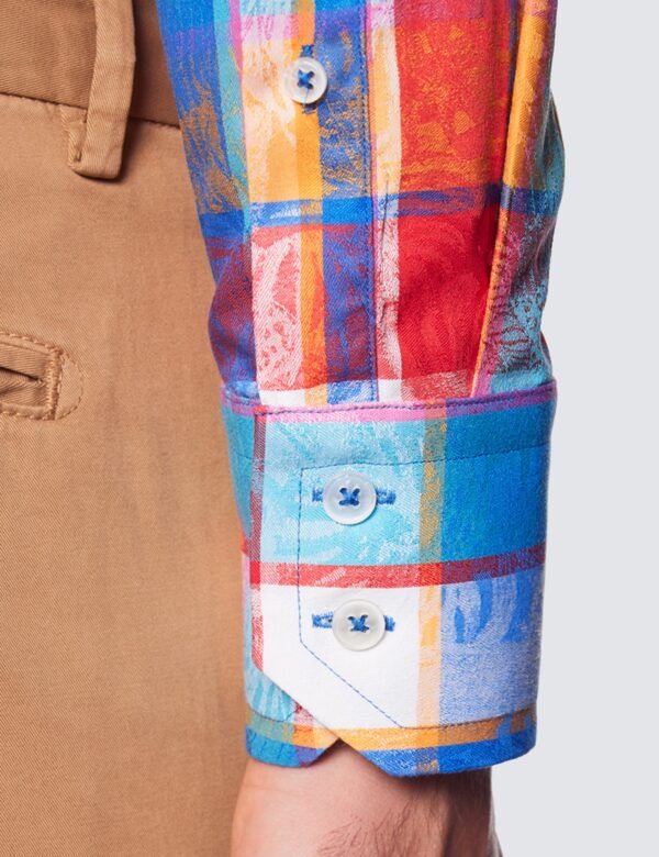 Hawes & Curtis Men York Pink & Blue Shirt
