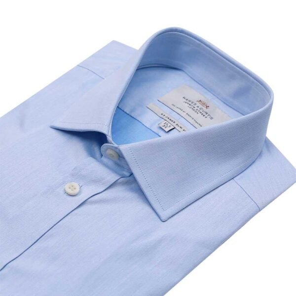 Hawes & Curtis Men's Blue Plain  - Single cuff