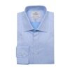 Hawes & Curtis Men's Blue Plain  - Single cuff