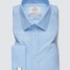 Hawes & Curtis Men Blue Plain- Double Cuff